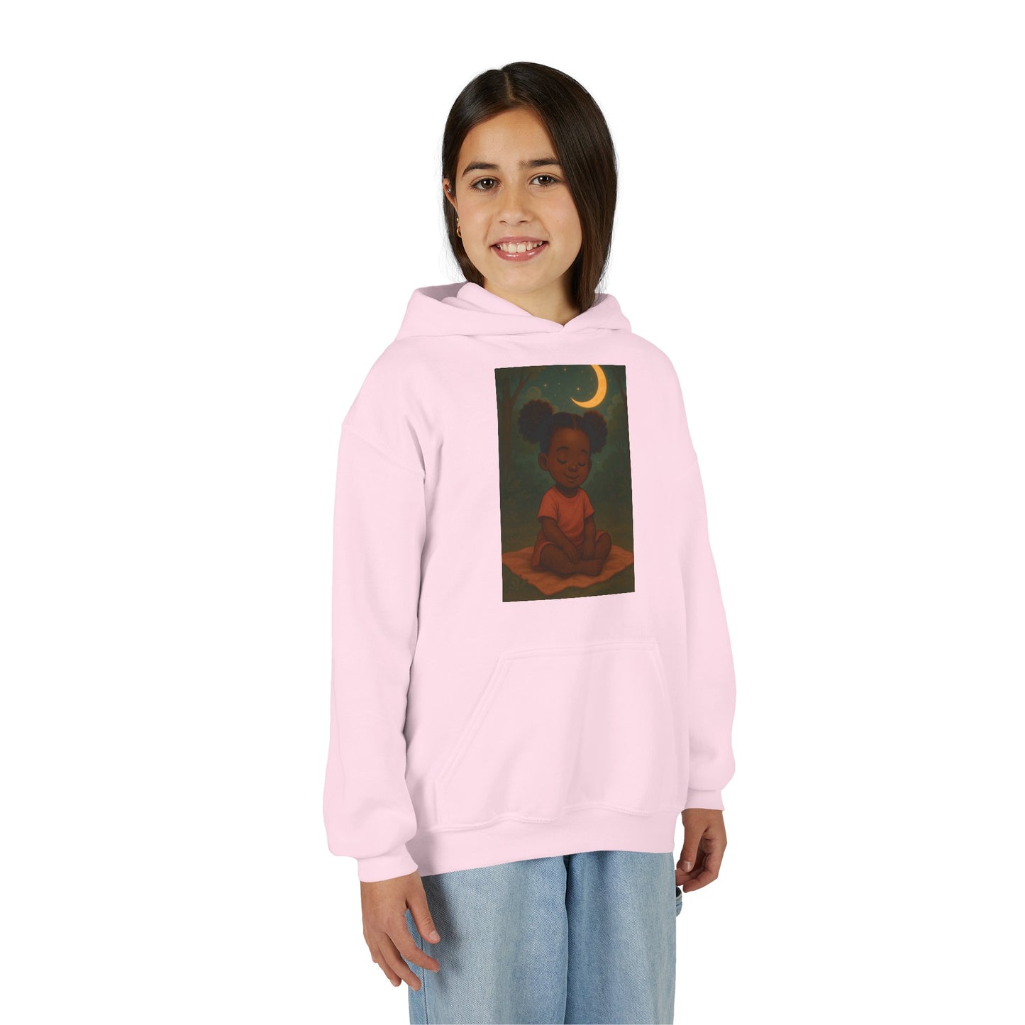 Lowkey Lil' Ones "peaceful Moon" Youth Hoodie- Calm Energy For Growing Queens
