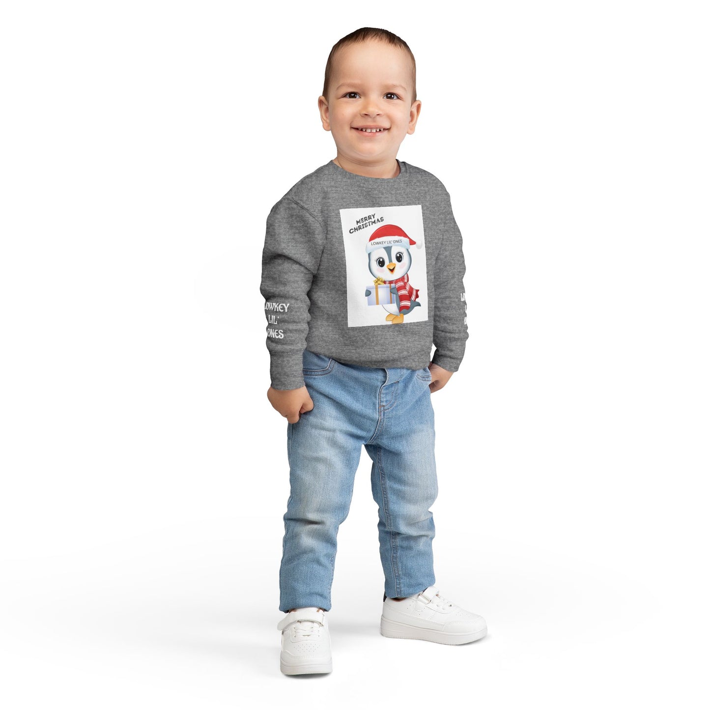 Lowkey Lil' Ones Merry Christmas Penguin Toddler Sweater