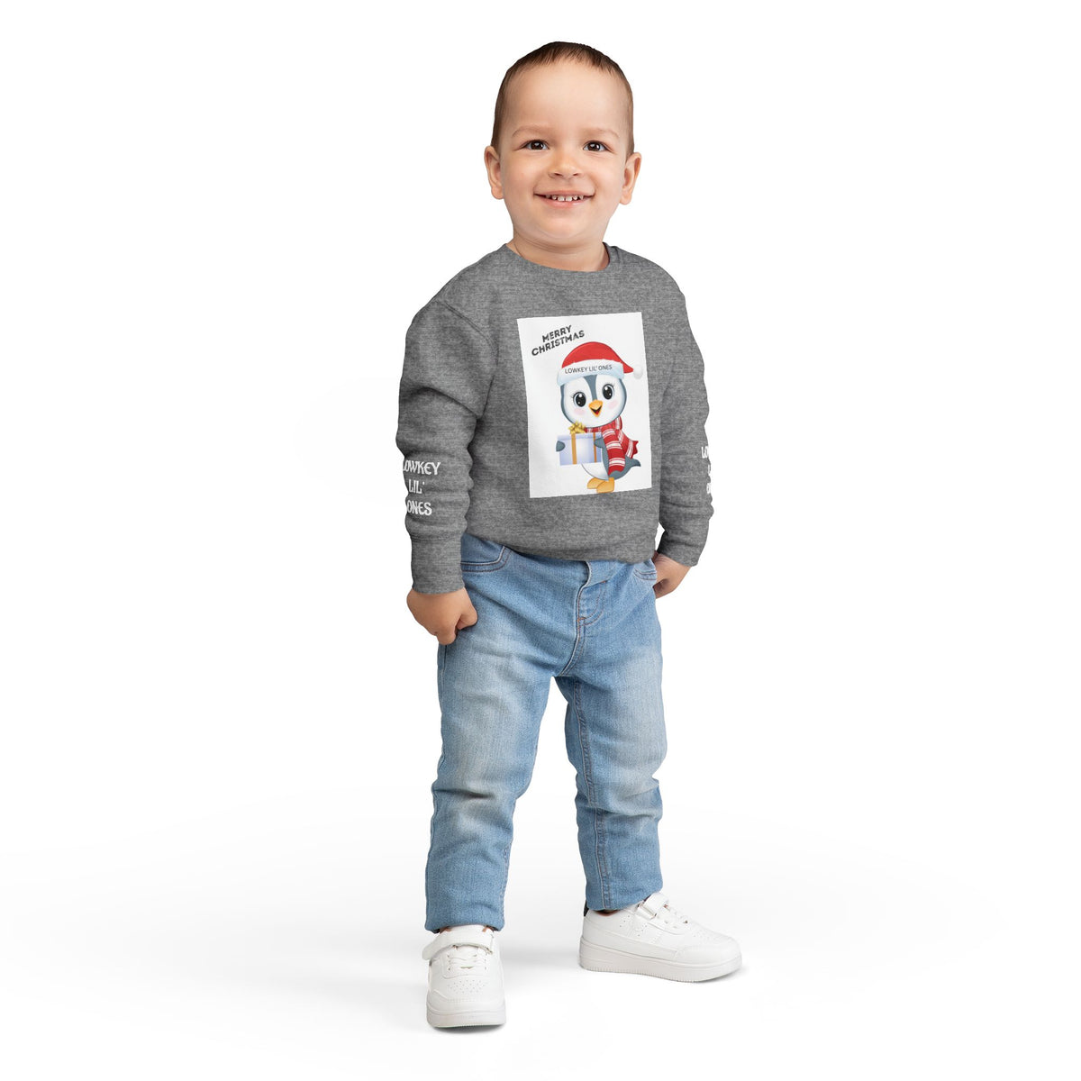 Lowkey Lil' Ones Merry Christmas Penguin Toddler Sweater