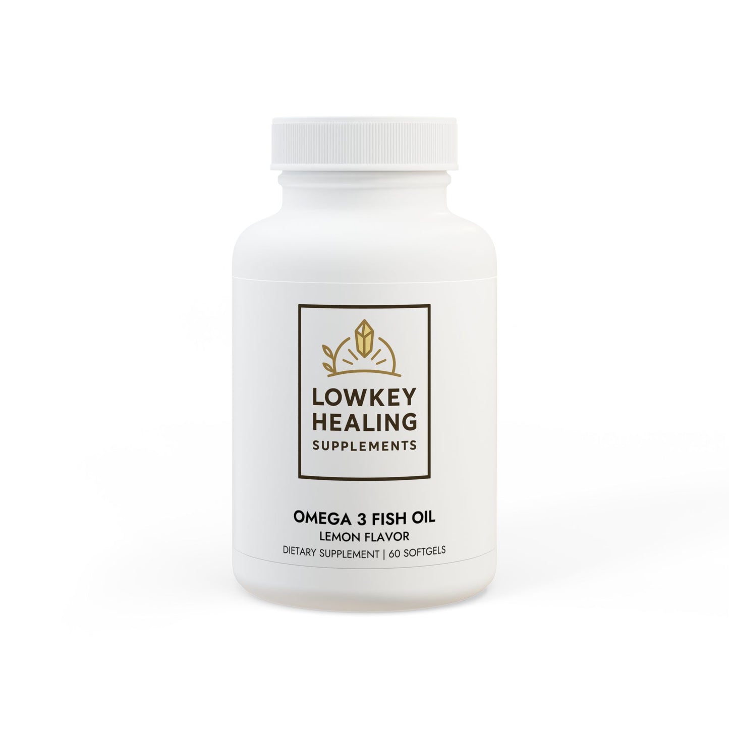 Lowkey Healing Omega- 3 Fish Oil Lemon Flavored Daily Wellness Support   (60 Soft gels)