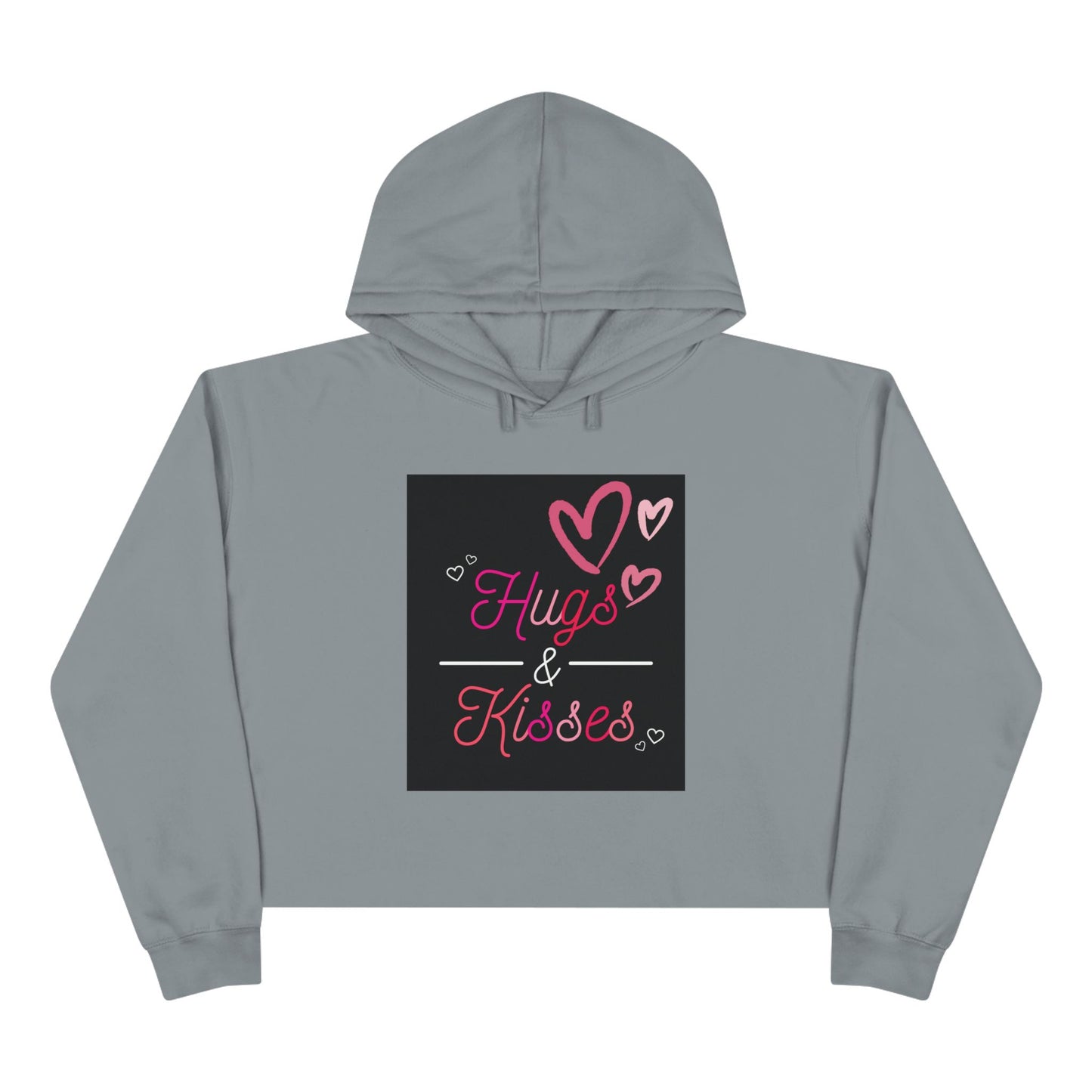Lowkey Healing Crop Hoodie — Hugs & Kisses Graphic Cropped Sweatshirt