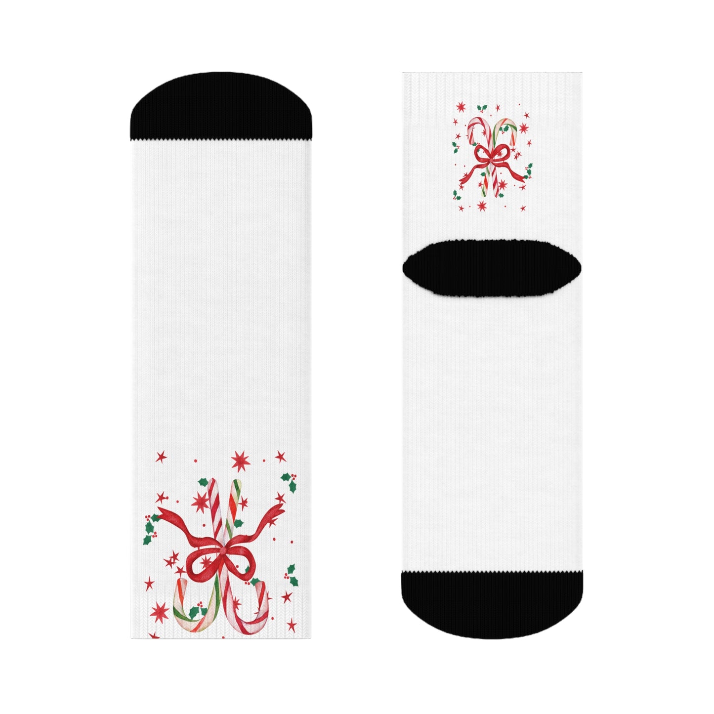 Candy Cane Christmas Socks- Cozy Holiday Crew Socks