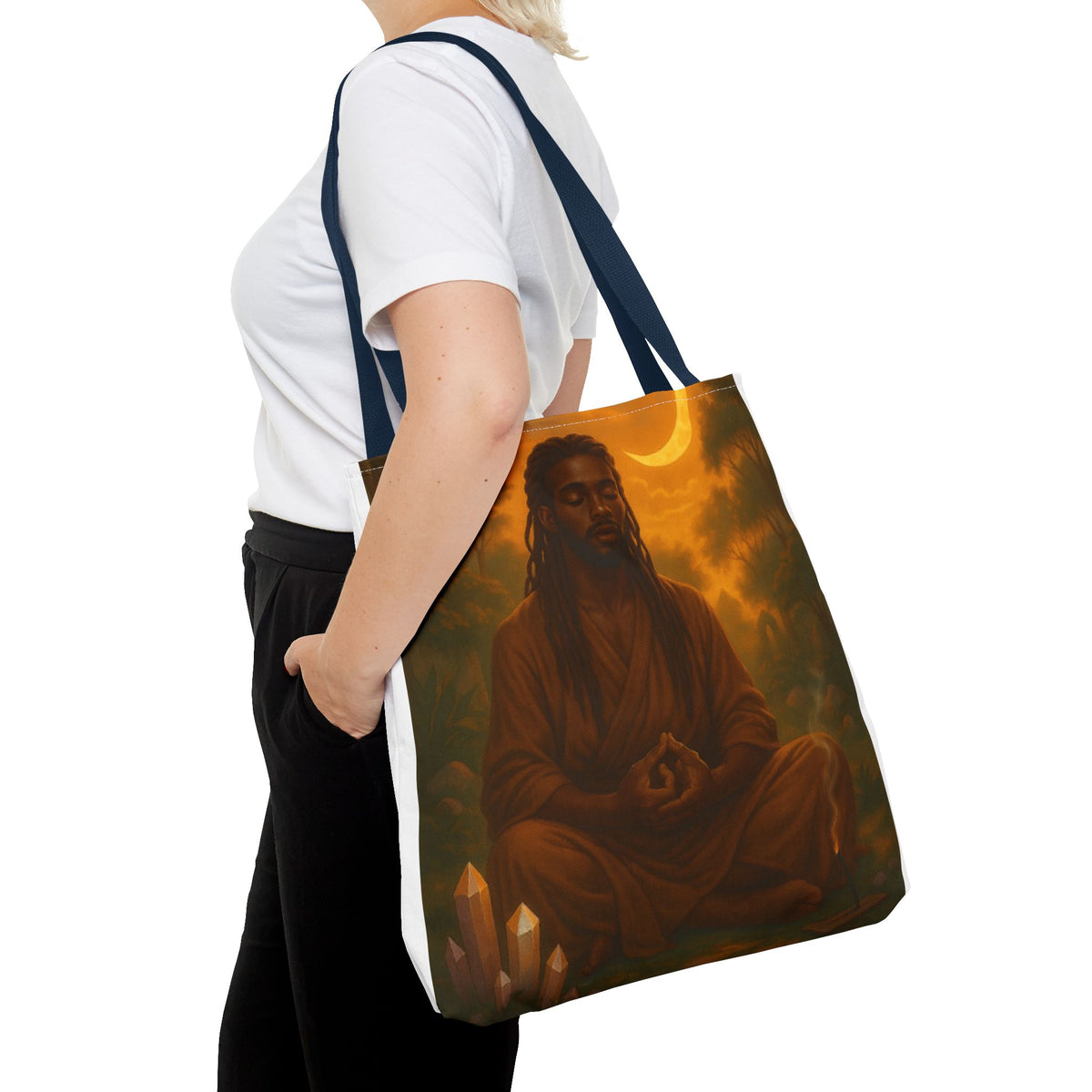 LOWKEY HEALING ENERGY TOTE BAG- EMPOWERED, GROUNDED, ROYAL.