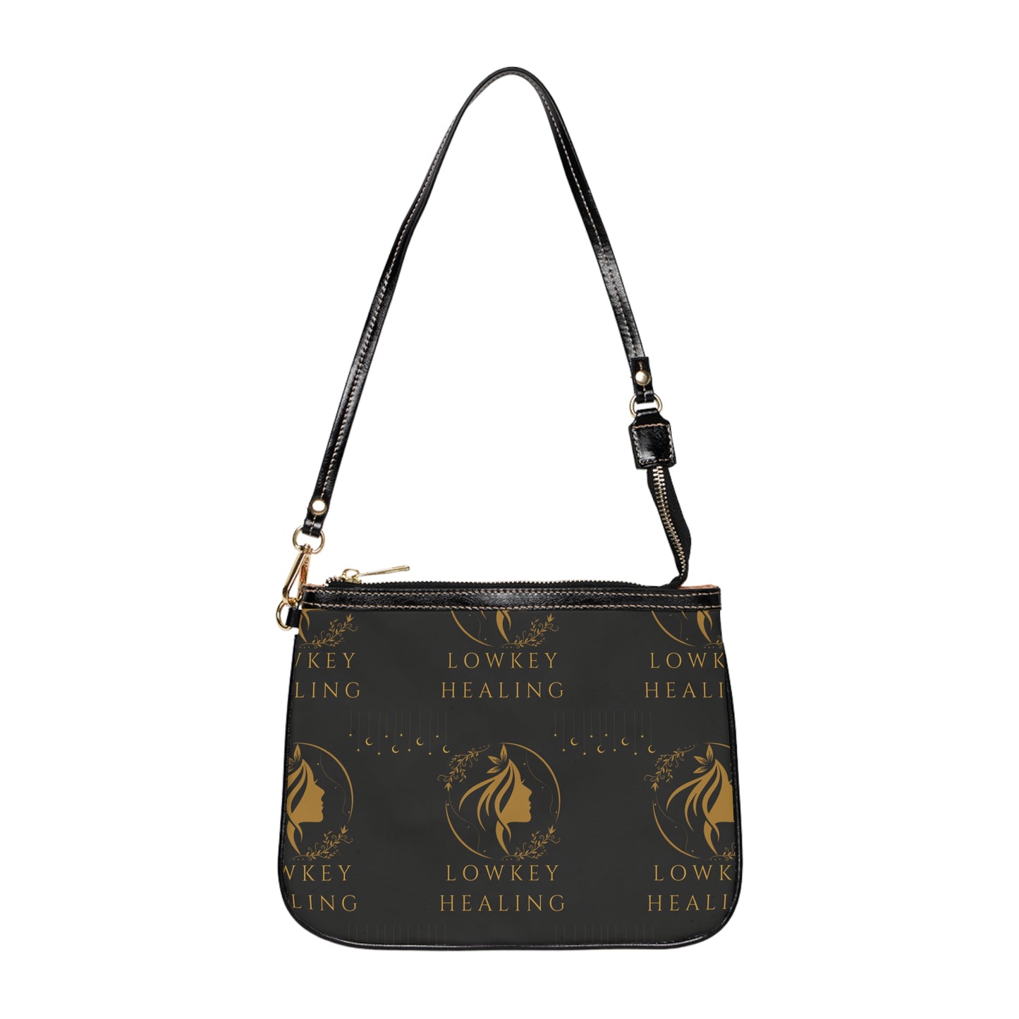 Lowkey Healing Signature Crossbody Bag- Black & Gold Everyday Essential Purse