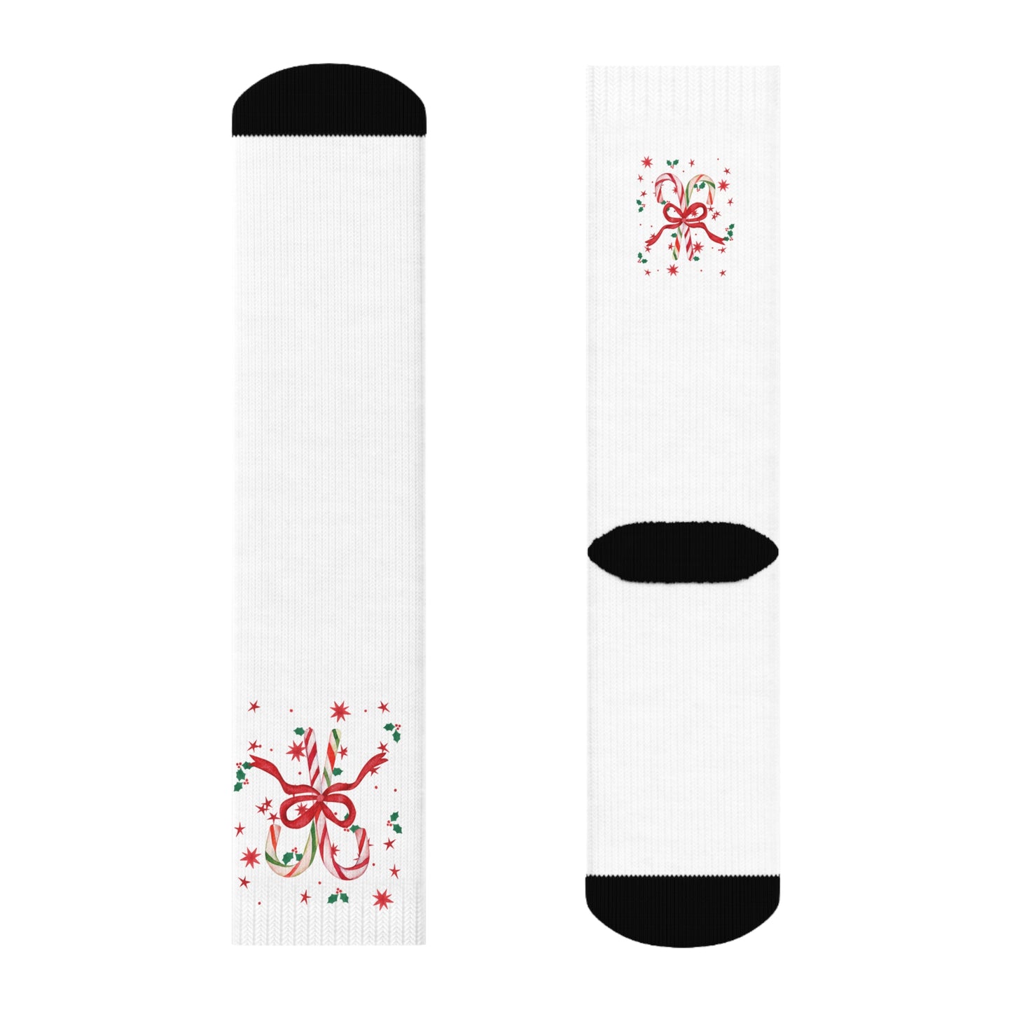 Candy Cane Christmas Socks- Cozy Holiday Crew Socks