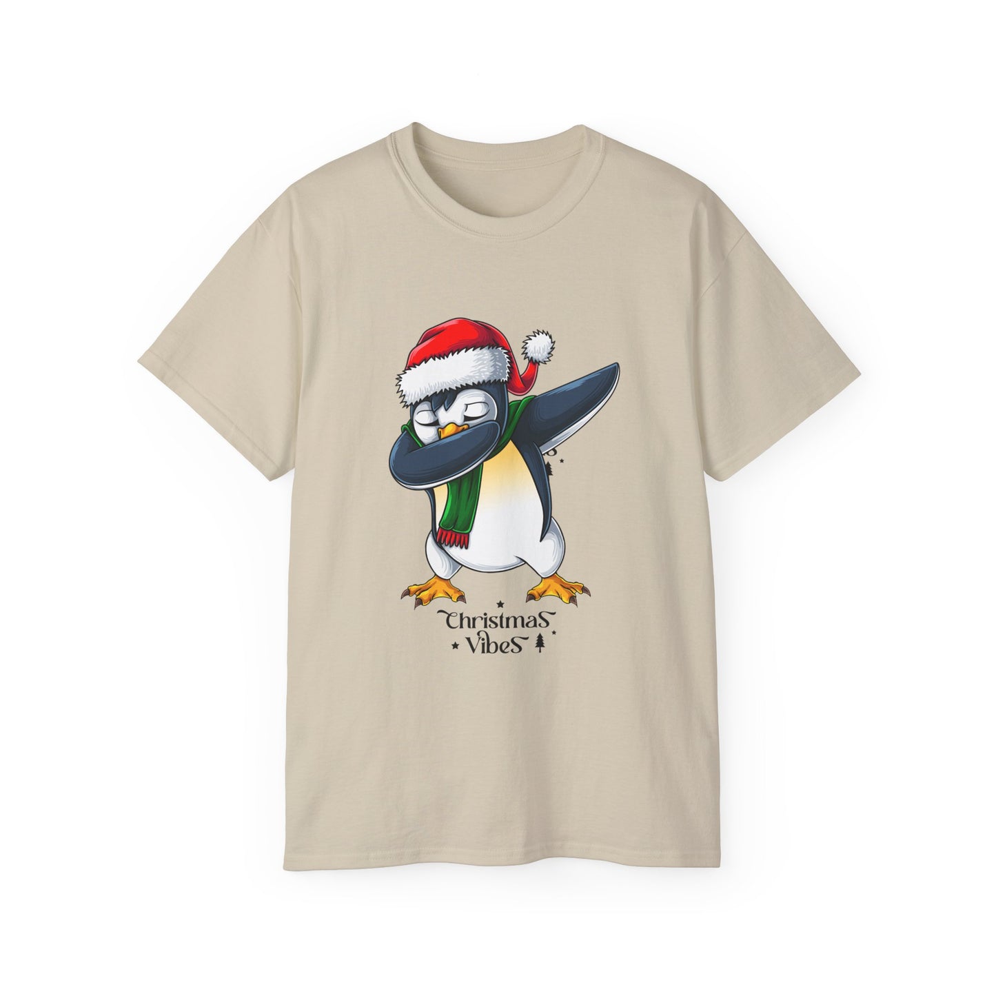 Women's Christmas Vibes Dabbing Penguin Tee