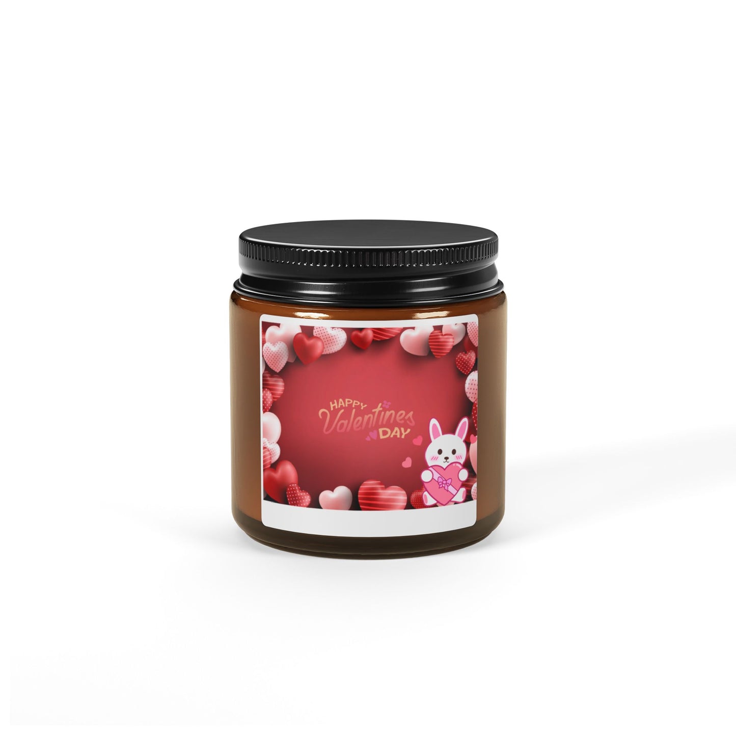 Happy Valentine's Day Bunny Love Amber Jar Candle