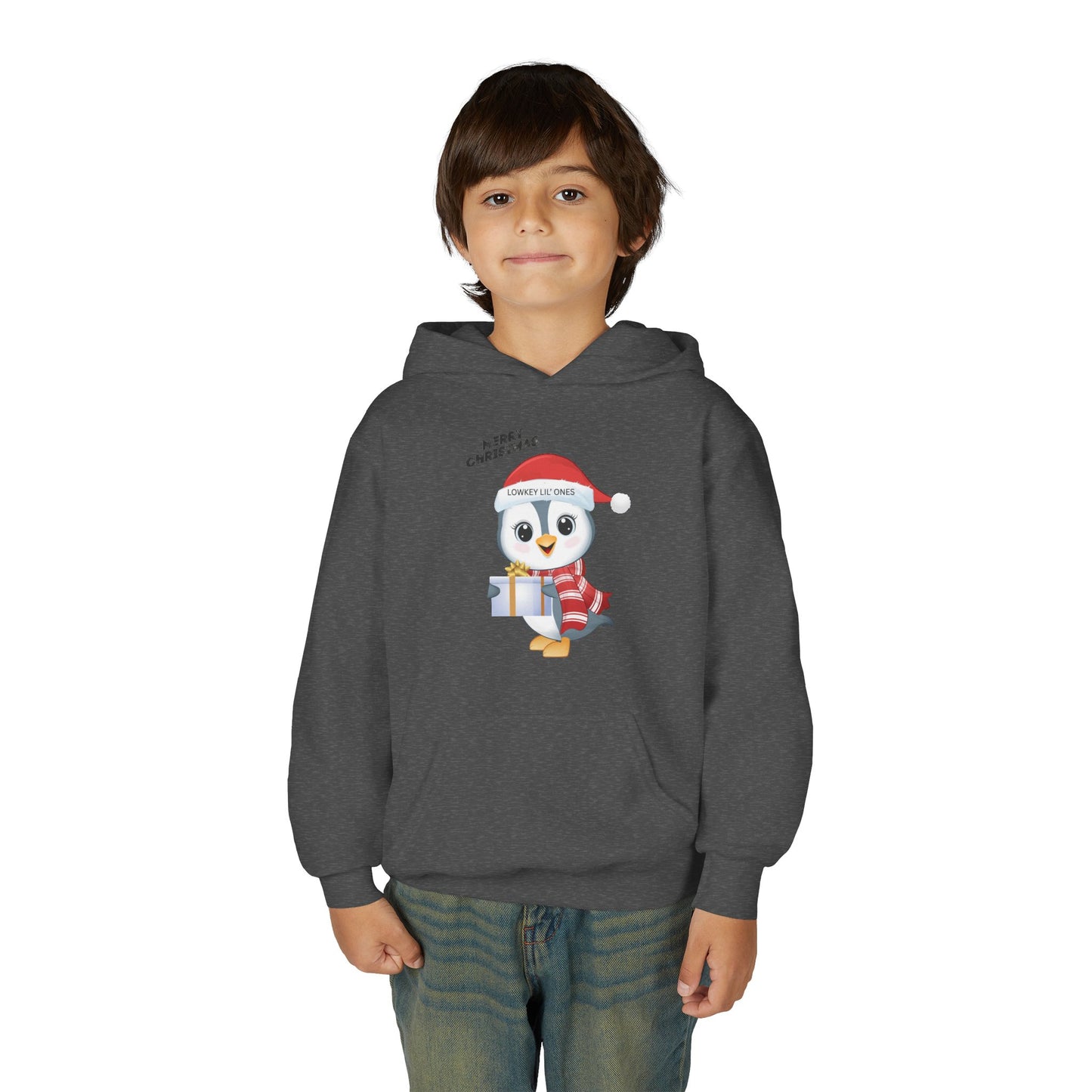 Lowkey Lil' Ones Merry Christmas Penguin Youth Hoodie