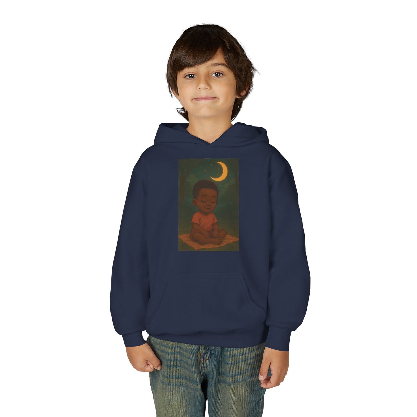 Lowkey Lil' Ones "Peaceful Moon" Youth Hoodie- Calm Energy for Growing Kings
