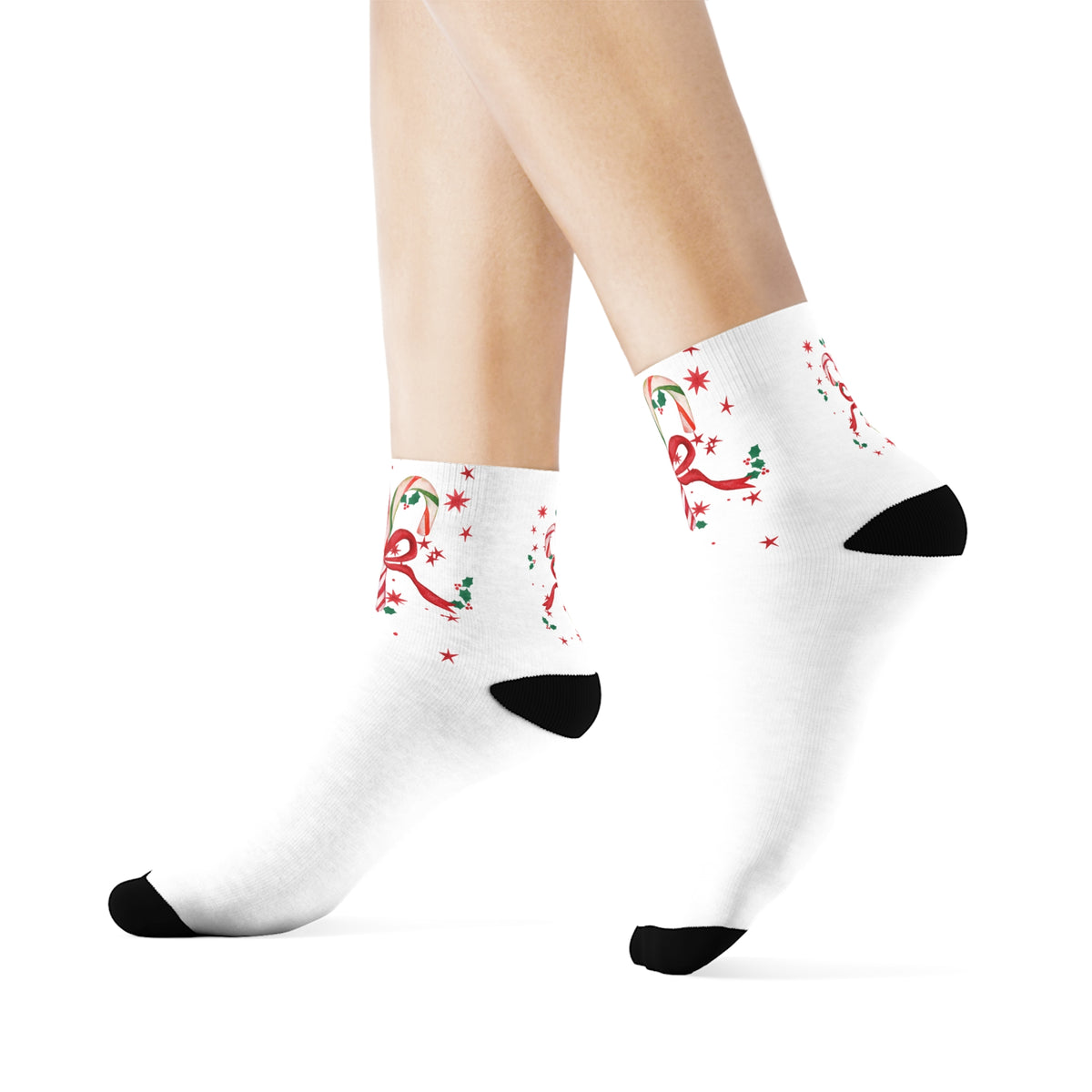 Candy Cane Christmas Socks- Cozy Holiday Crew Socks