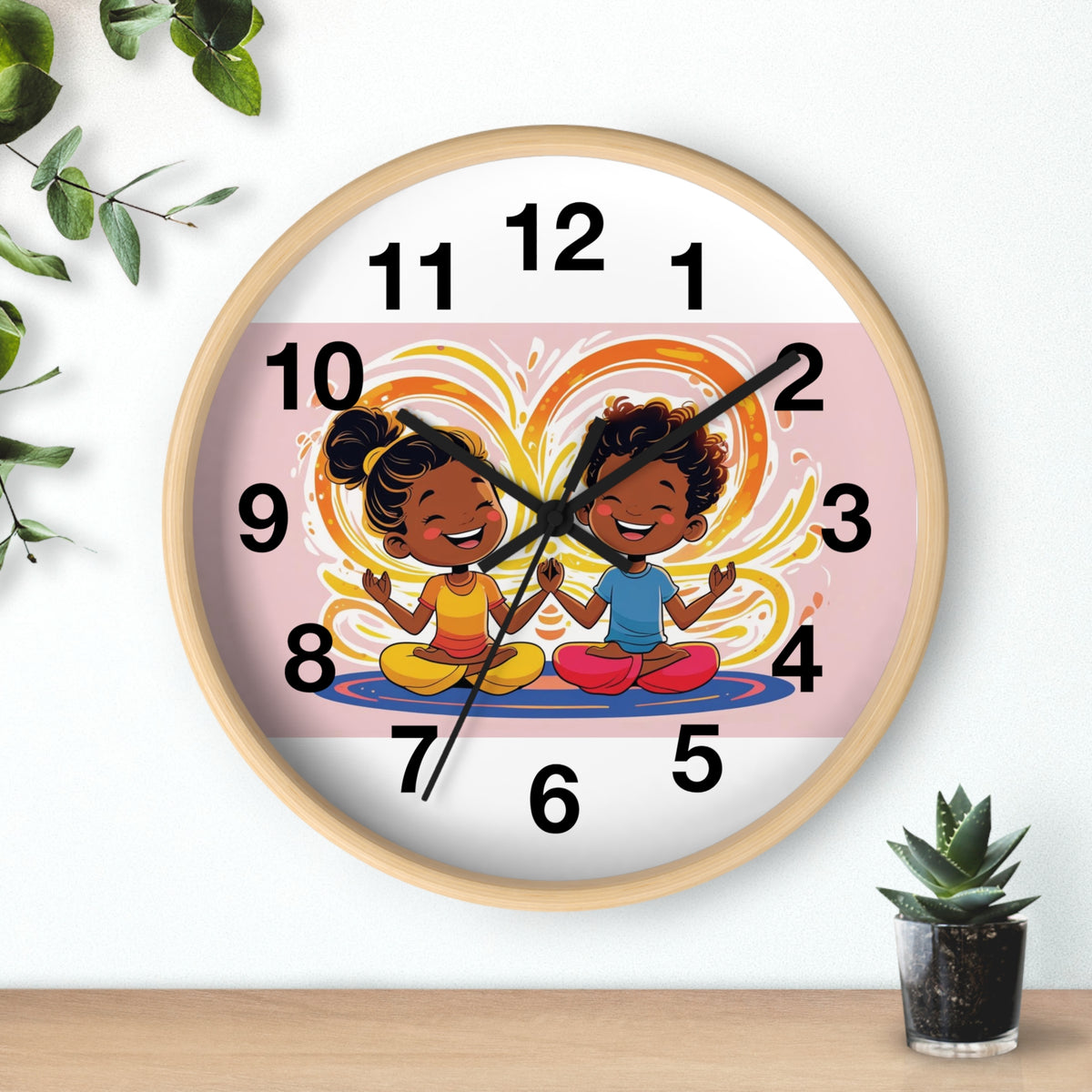 Copy of Meditation Kids Wall Clock — Joyful Yoga Timekeeper for Kids’ Rooms