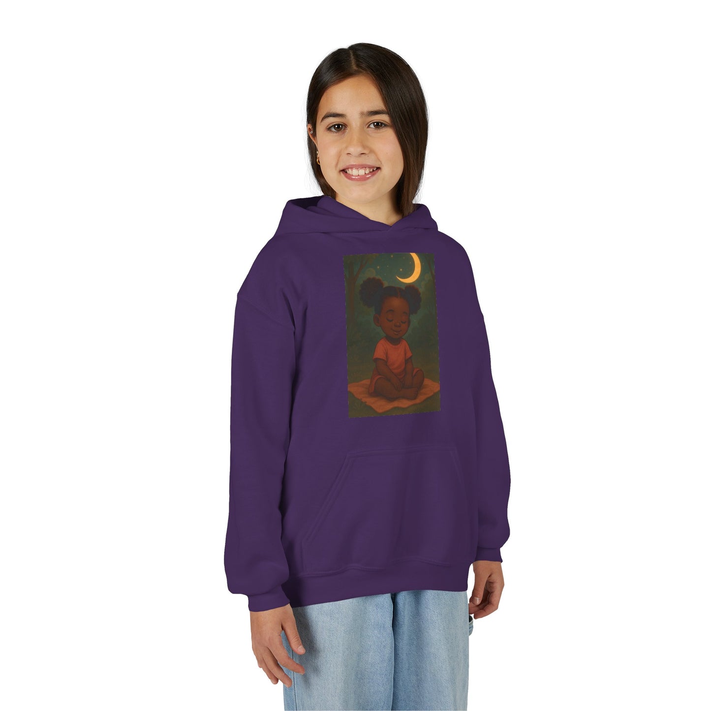 Lowkey Lil' Ones "peaceful Moon" Youth Hoodie- Calm Energy For Growing Queens