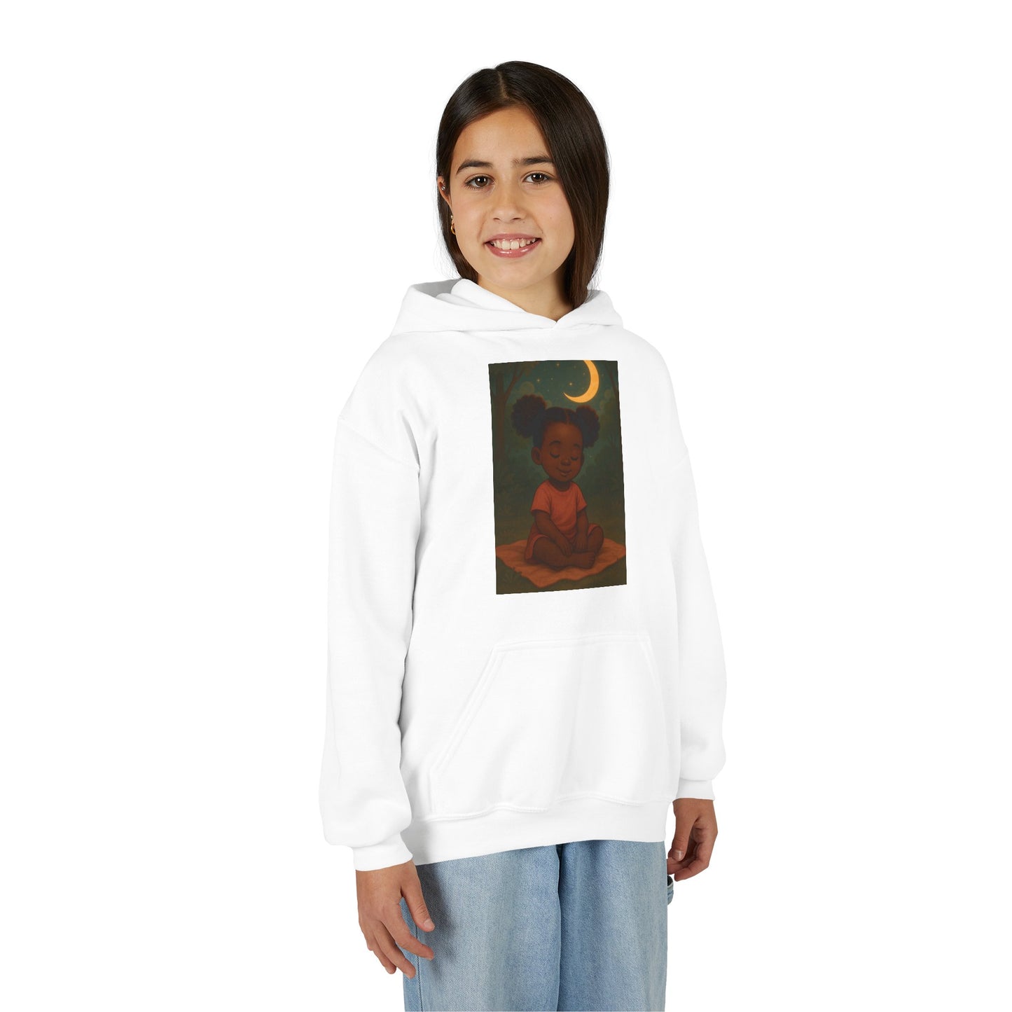 Lowkey Lil' Ones "peaceful Moon" Youth Hoodie- Calm Energy For Growing Queens
