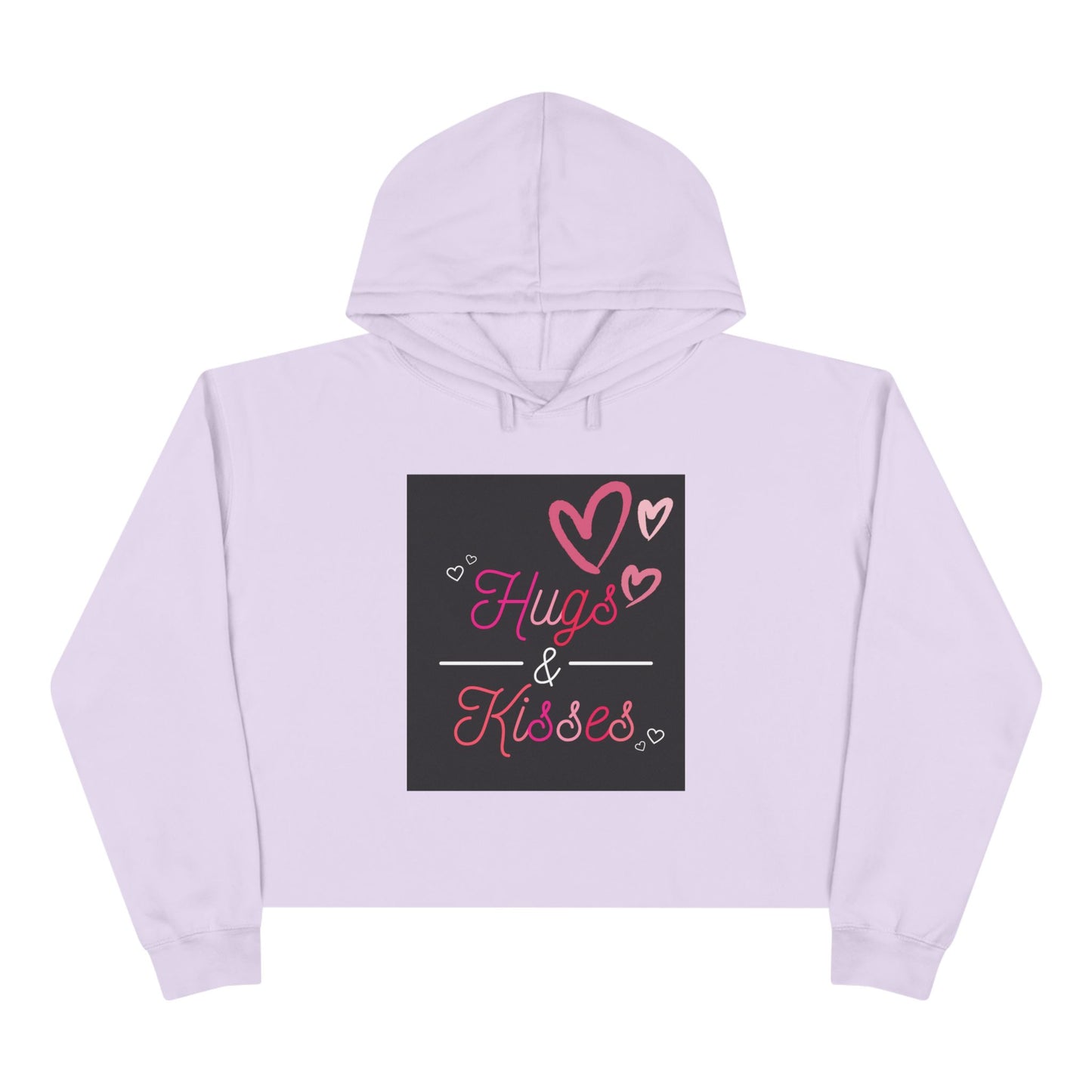 Lowkey Healing Crop Hoodie — Hugs & Kisses Graphic Cropped Sweatshirt