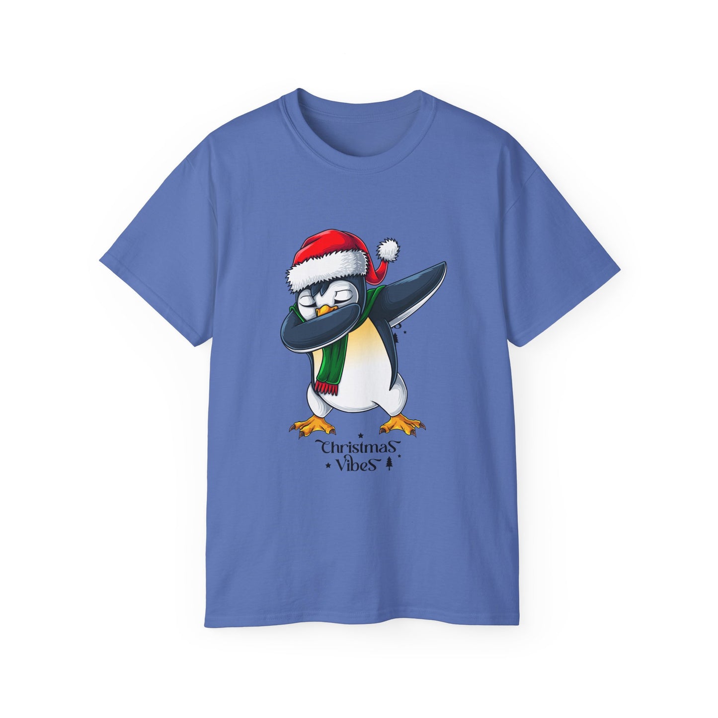 Women's Christmas Vibes Dabbing Penguin Tee