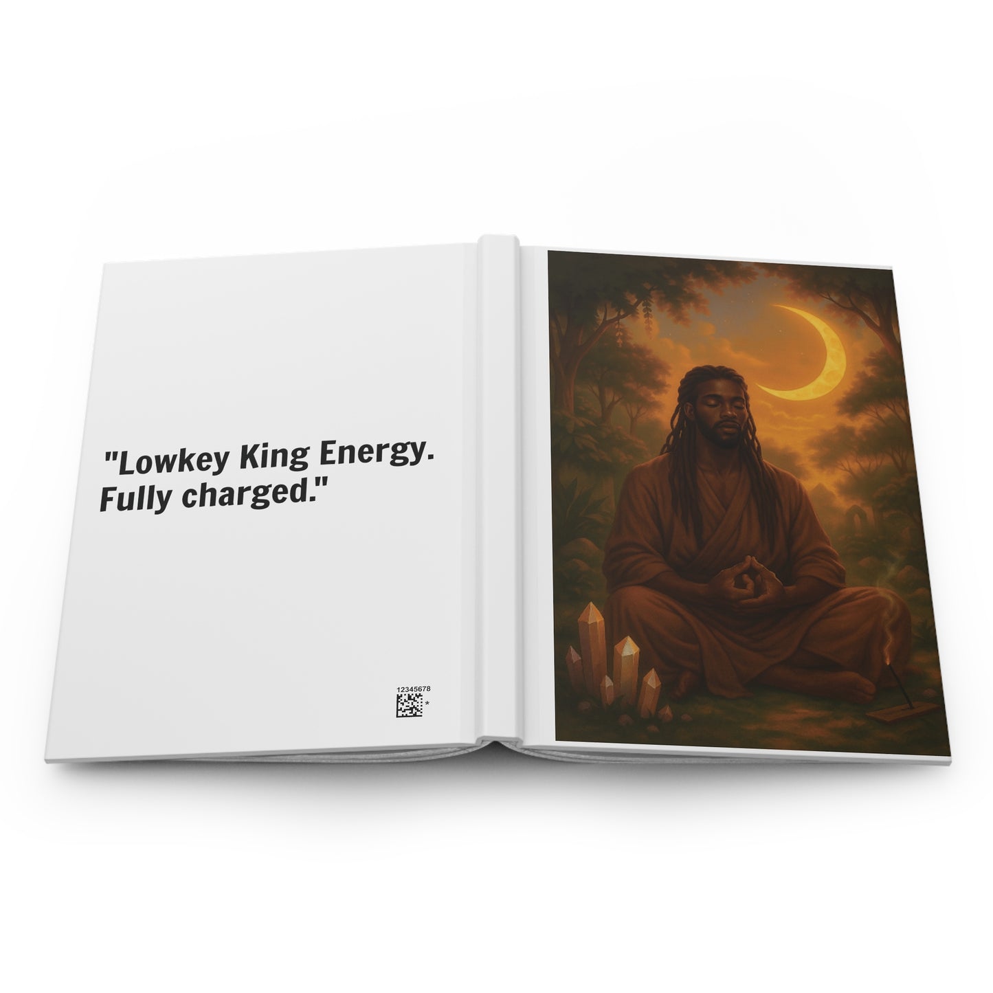 "Lowkey King Energy" Meditation Journal- Mindful Notebook for Men, Self-care gift, Inner Peace & Power Tracker