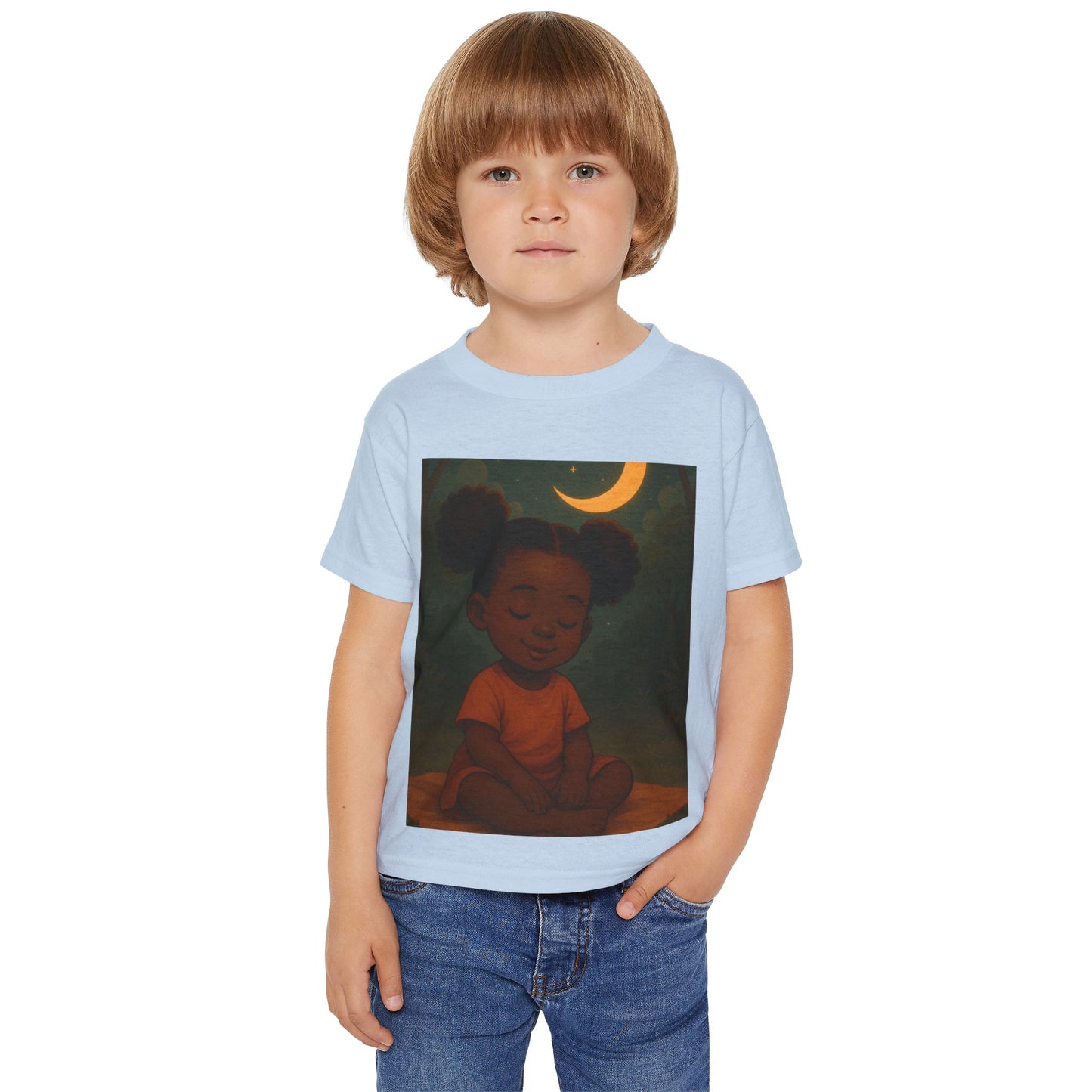 "LOWKEY LIL' ONES MOON & STARS TODDLER SHIRT-SOFT AFFIRMATION TEE FOR KIDS, GENTLE STRENGTH, DREAMY COMFORT"