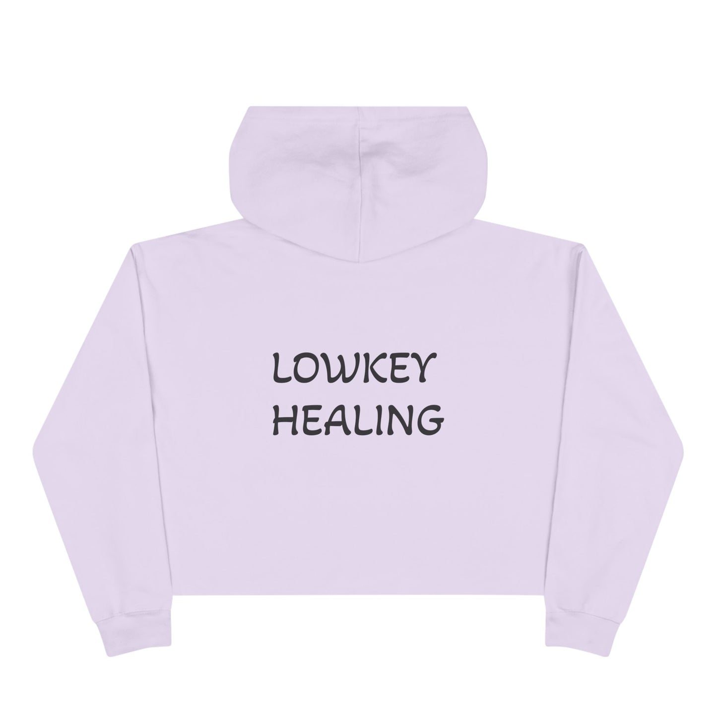 Lowkey Healing Crop Hoodie — Hugs & Kisses Graphic Cropped Sweatshirt