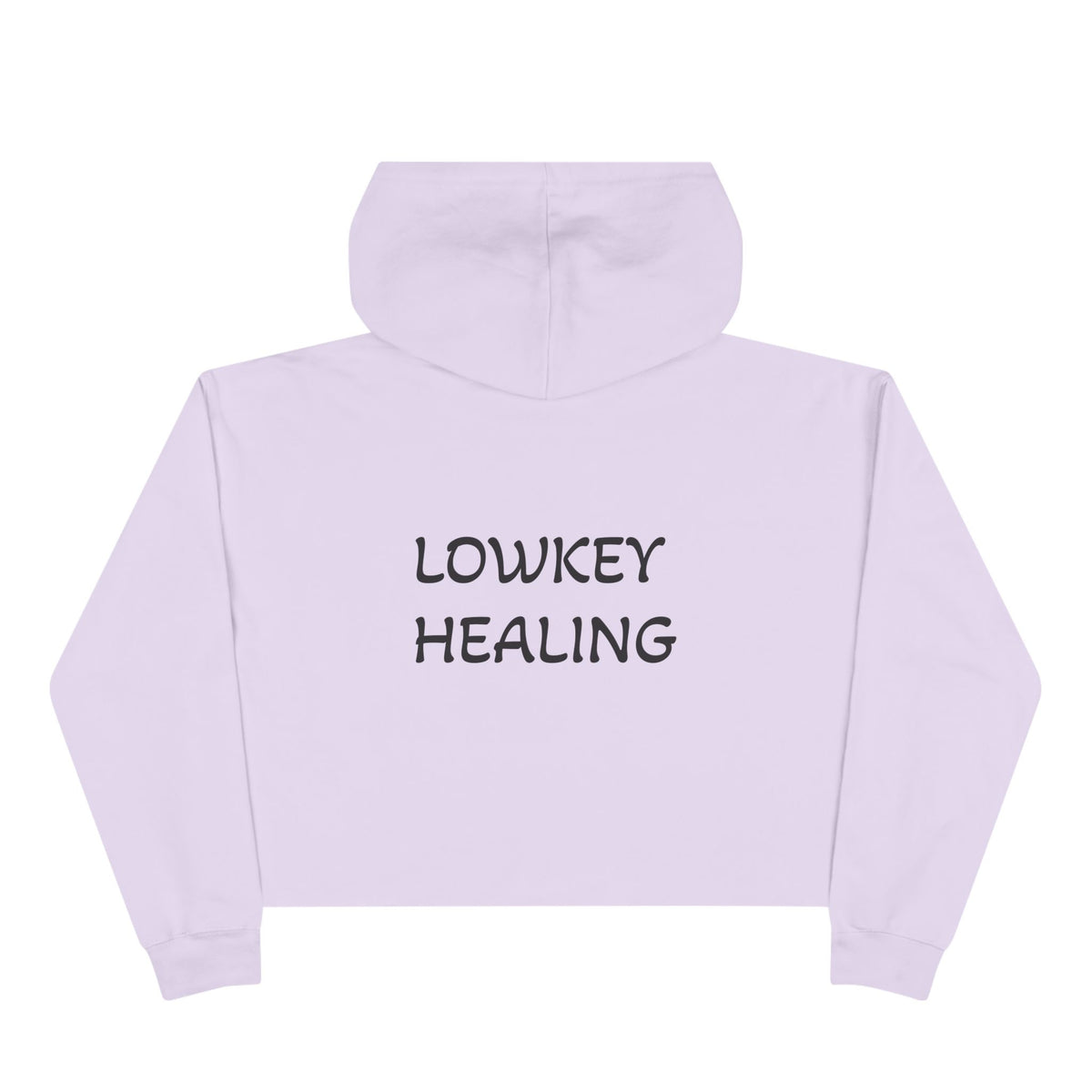 Lowkey Healing Crop Hoodie — Hugs & Kisses Graphic Cropped Sweatshirt