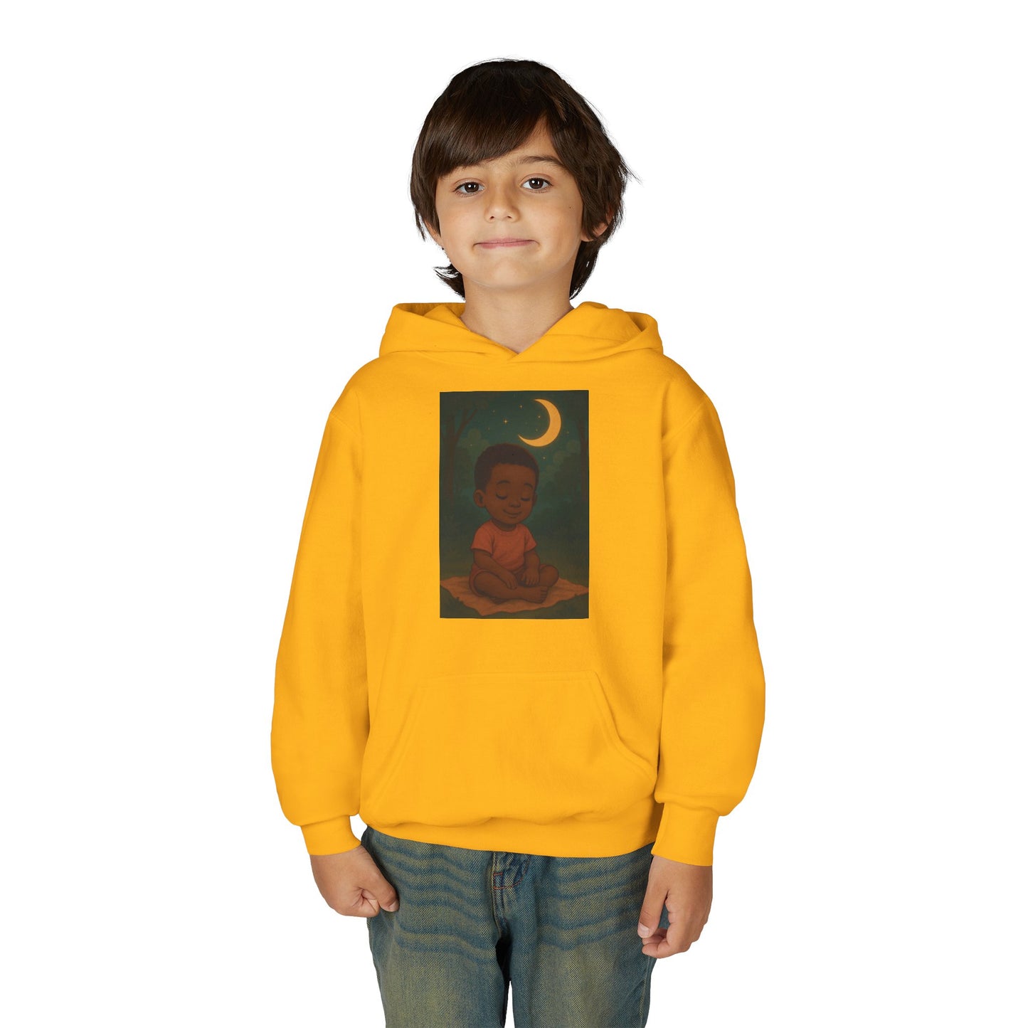 Lowkey Lil' Ones "Peaceful Moon" Youth Hoodie- Calm Energy for Growing Kings