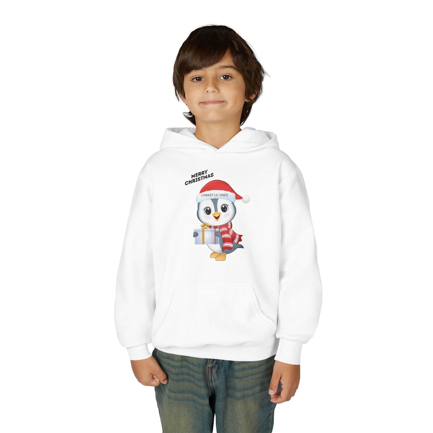 Lowkey Lil' Ones Merry Christmas Penguin Youth Hoodie