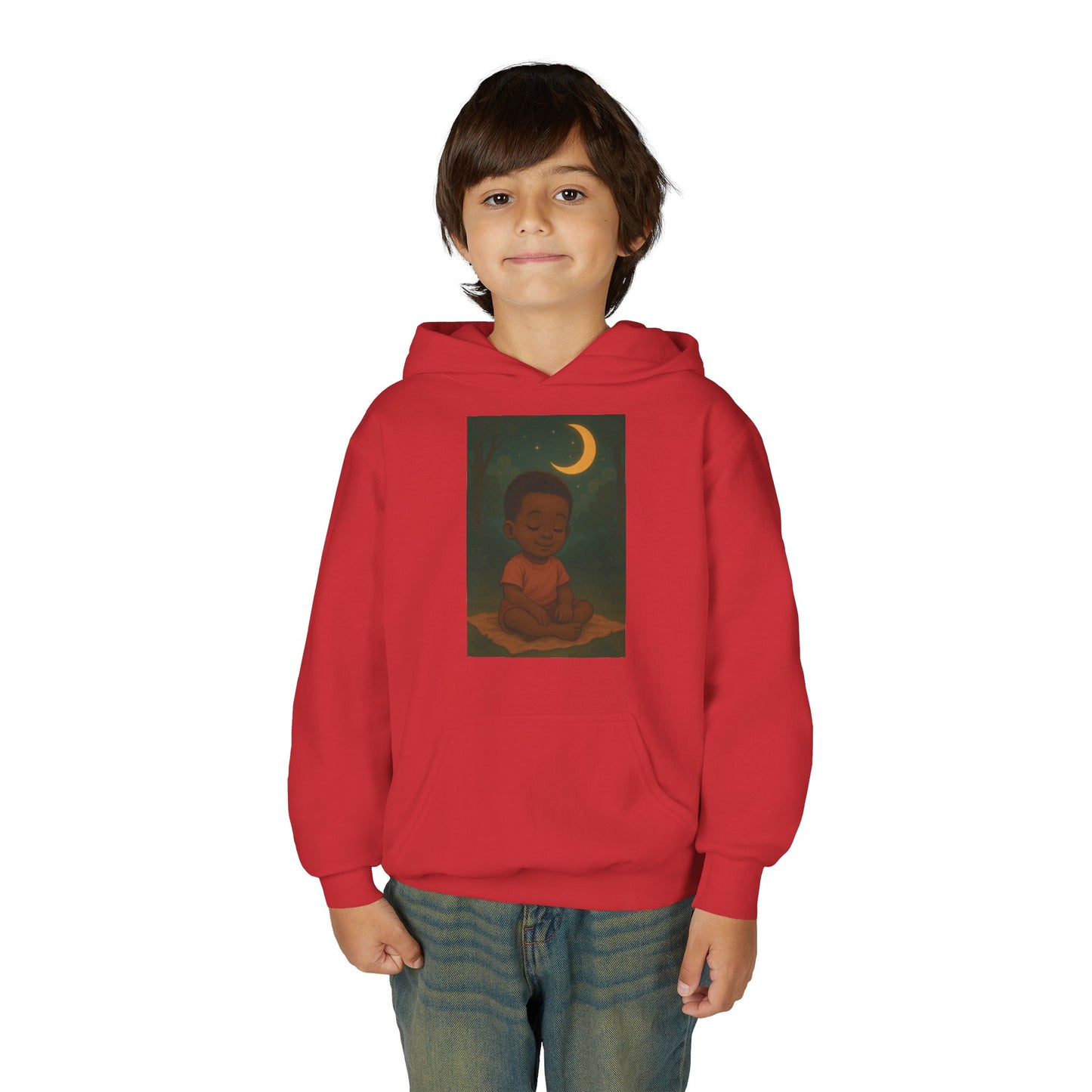 Lowkey Lil' Ones "Peaceful Moon" Youth Hoodie- Calm Energy for Growing Kings