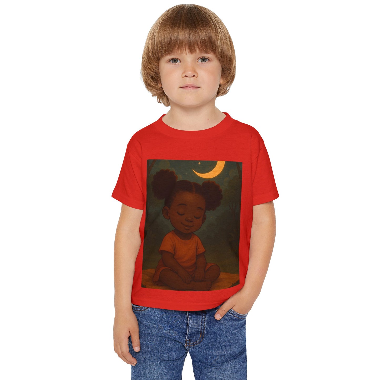 "LOWKEY LIL' ONES MOON & STARS TODDLER SHIRT-SOFT AFFIRMATION TEE FOR KIDS, GENTLE STRENGTH, DREAMY COMFORT"