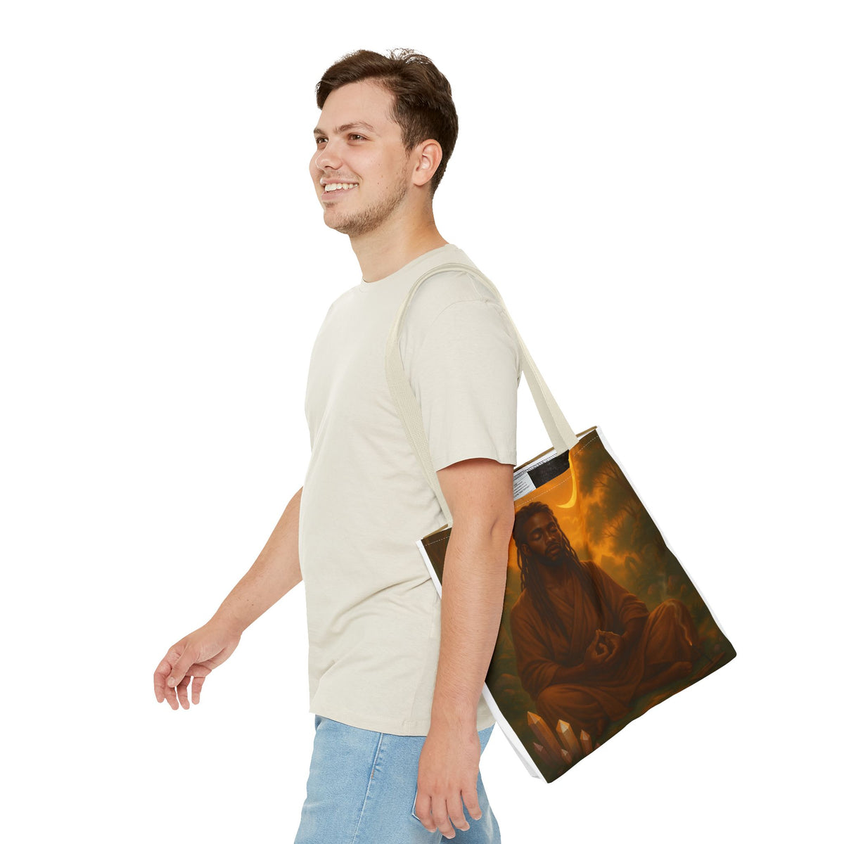 LOWKEY HEALING ENERGY TOTE BAG- EMPOWERED, GROUNDED, ROYAL.