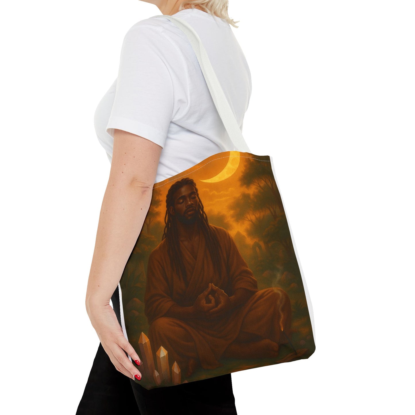 LOWKEY HEALING ENERGY TOTE BAG- EMPOWERED, GROUNDED, ROYAL.