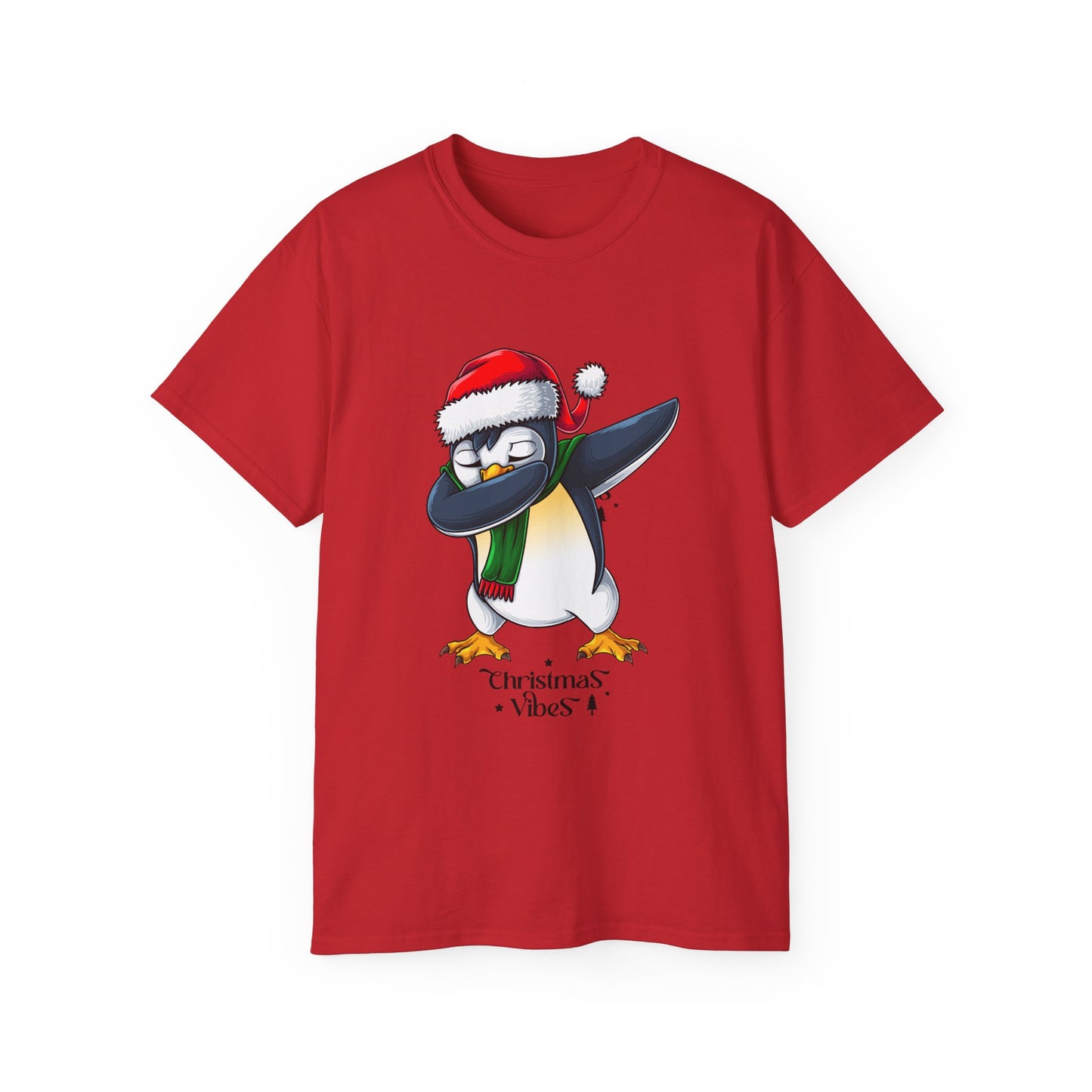 Women's Christmas Vibes Dabbing Penguin Tee