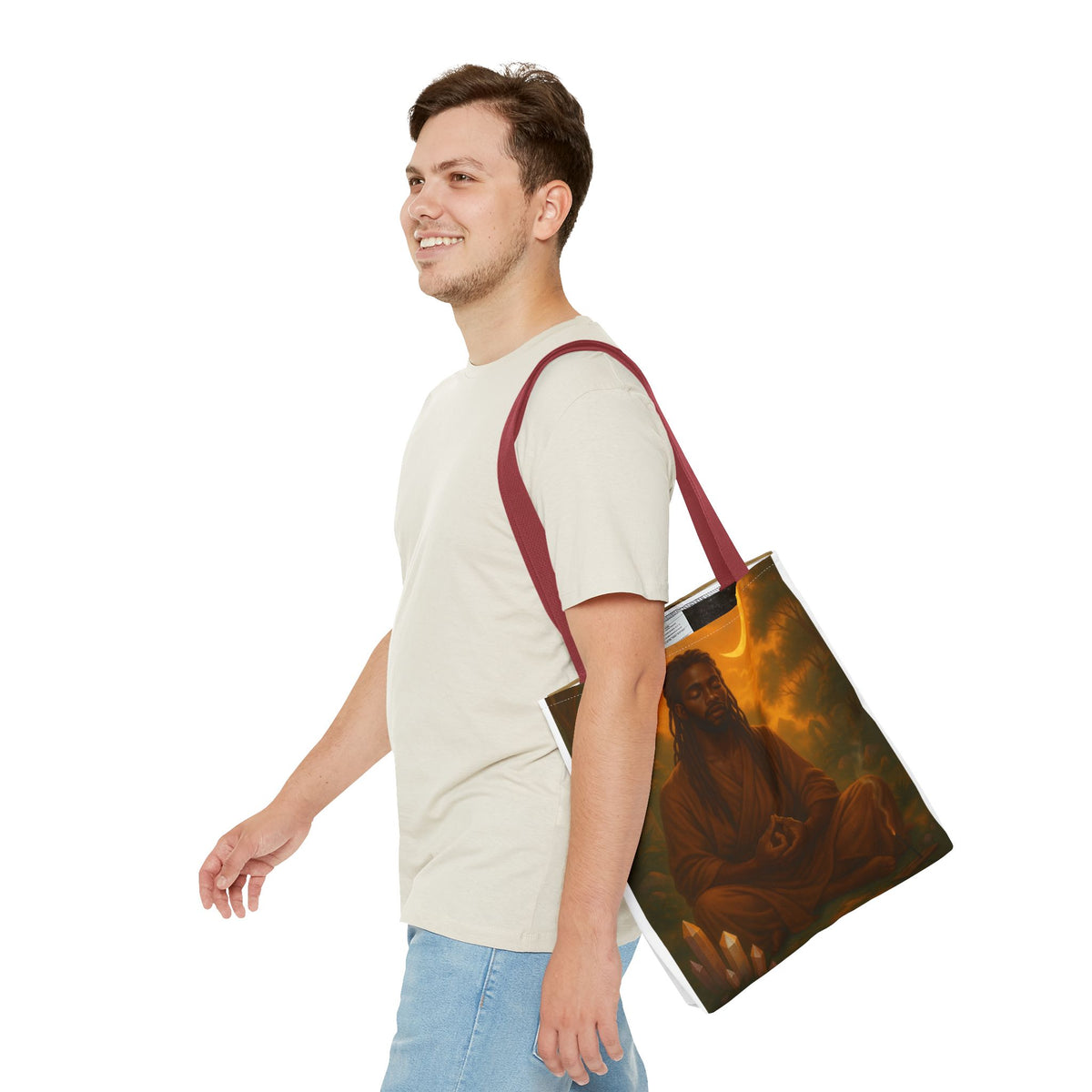 LOWKEY HEALING ENERGY TOTE BAG- EMPOWERED, GROUNDED, ROYAL.